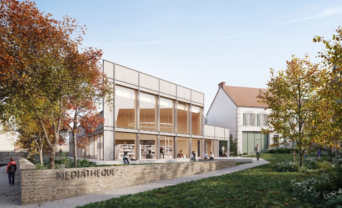 ÉTUDES EN COURS - Zoom sur notre projet de construction de la médiathèque de la ville de Saint-Pierre-le-Moûtier (58) en collaboration avec Laurent Mayoud-Agence d'architecture PLAYTIME 1